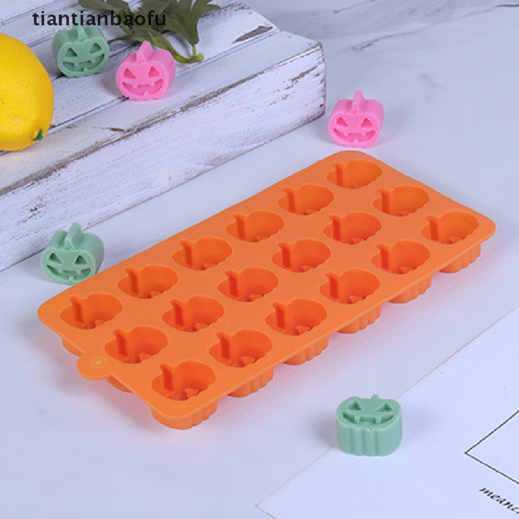 [tiantianbaofu] 18 Holes Mini Halloween Silicone Pumpkin Mold for Thanksgiving Pumpkin Chocolate Gummies Candy Christmas Candy Cake Decoration