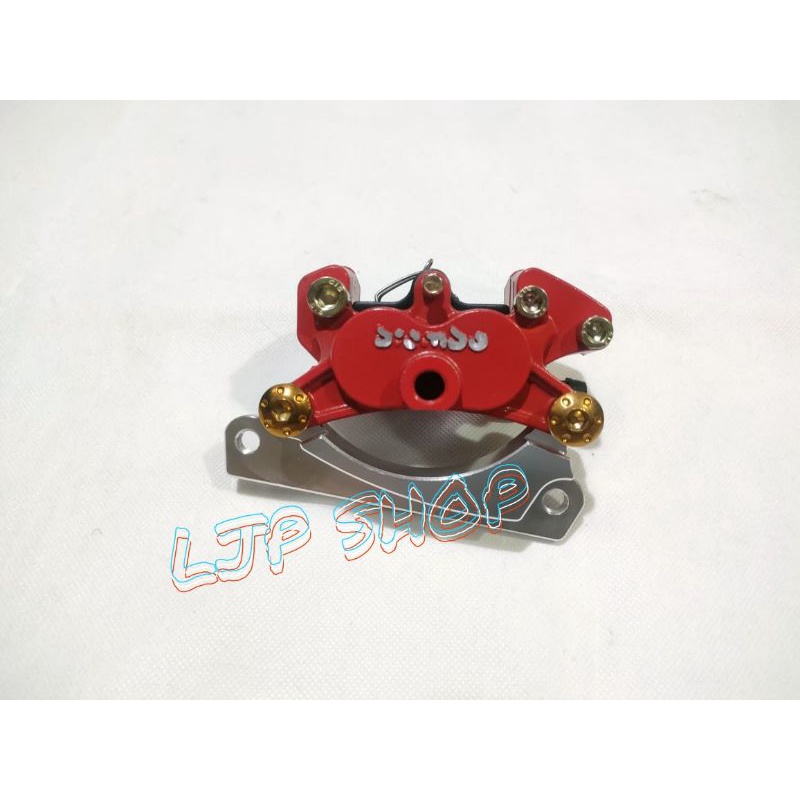 KALIPER BREMB0 MINI 4 PISTON PLUS BRKET HONDA BEAT PIRINGAN STANDAR