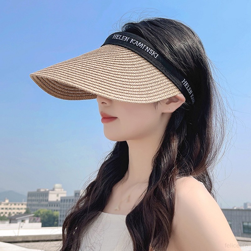 Topi Pantai Pelindung UV Model Tepi Lebar Untuk Wanita