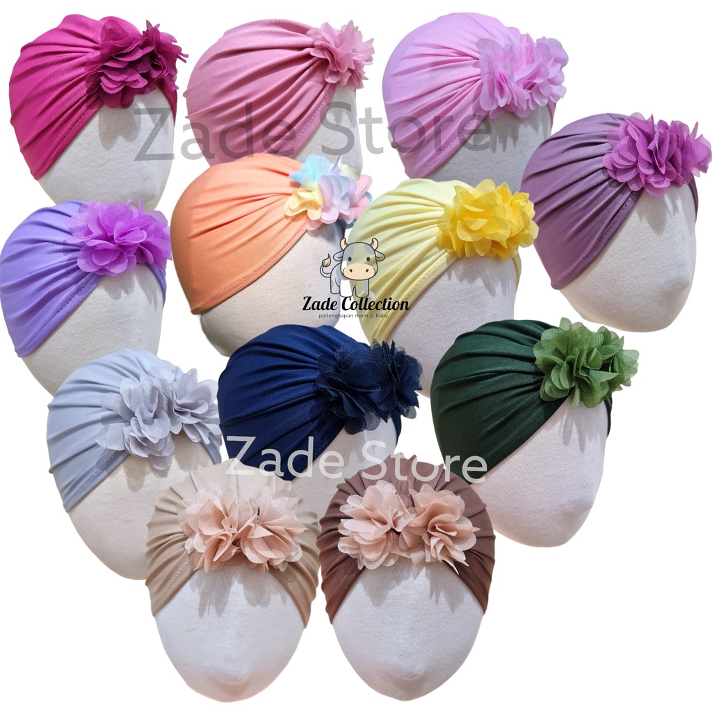Turban Bayi PREMIUM turban anak 0-3thn kupluk bayi Bunga ciput bayi topi turban anak perempuan kerudung bayi murah penutup rambut anak newborn jilbab anak baru lahir balita TRB-22