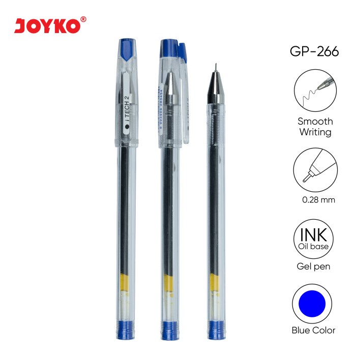 

Gel Pen Pulpen Pena Joyko GP-266 iTech 2 0.28 mm - Biru