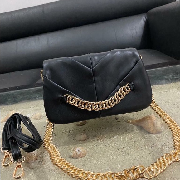 TAS SELEMPANG WANITA ZR4 CROSS BODY WITH GOLD CHAIN