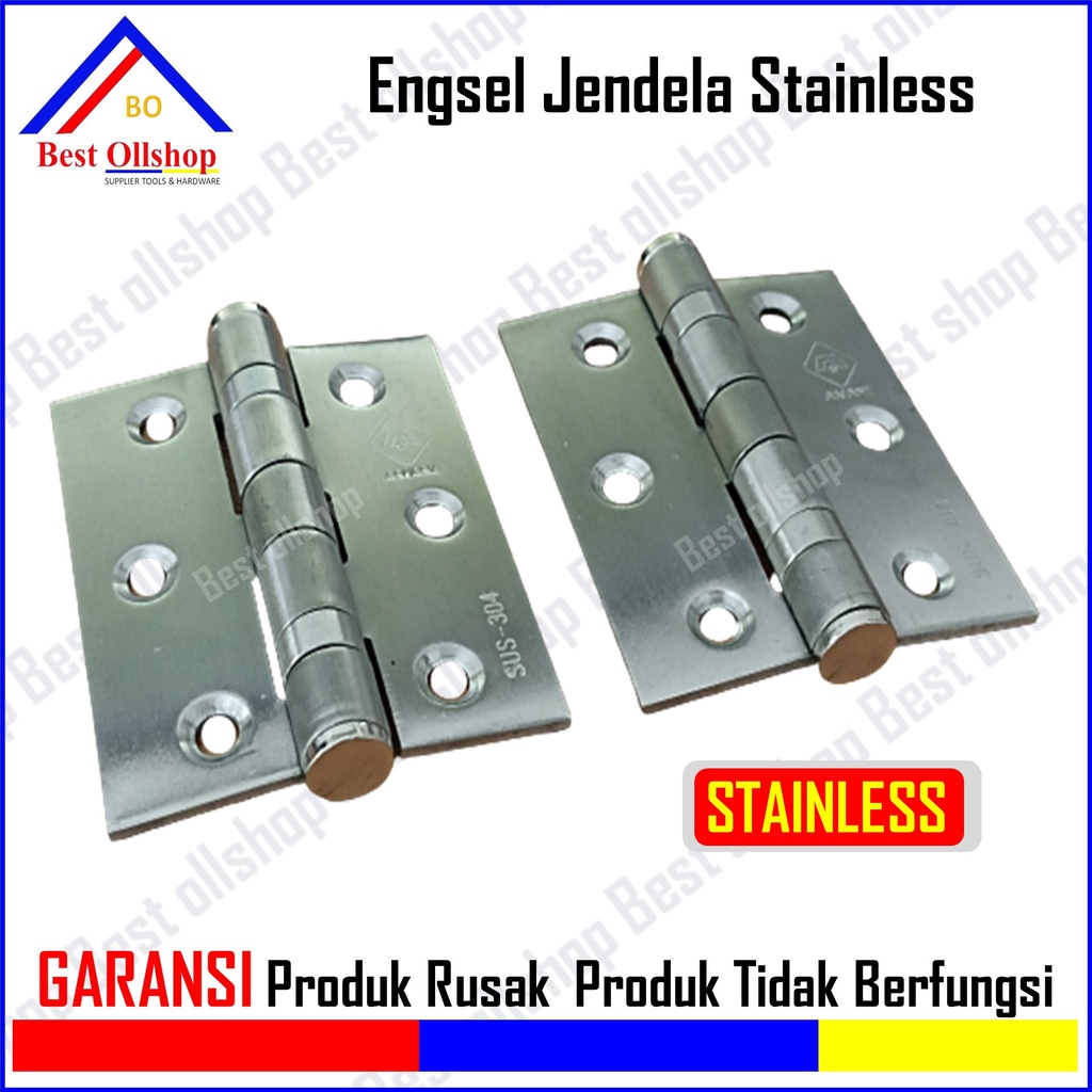 Engsel Pintu Jendela Stainless 3 Inch Tebal SUS 304 Murah