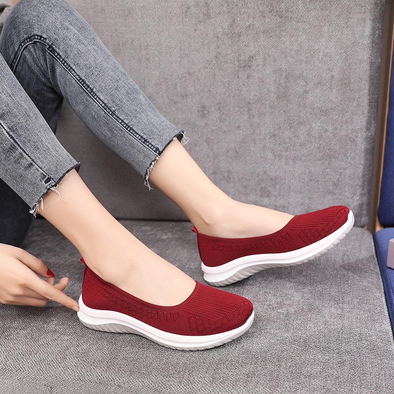 Flowid20 - flat shoes rajut import 107 sepatu rajut wanita import