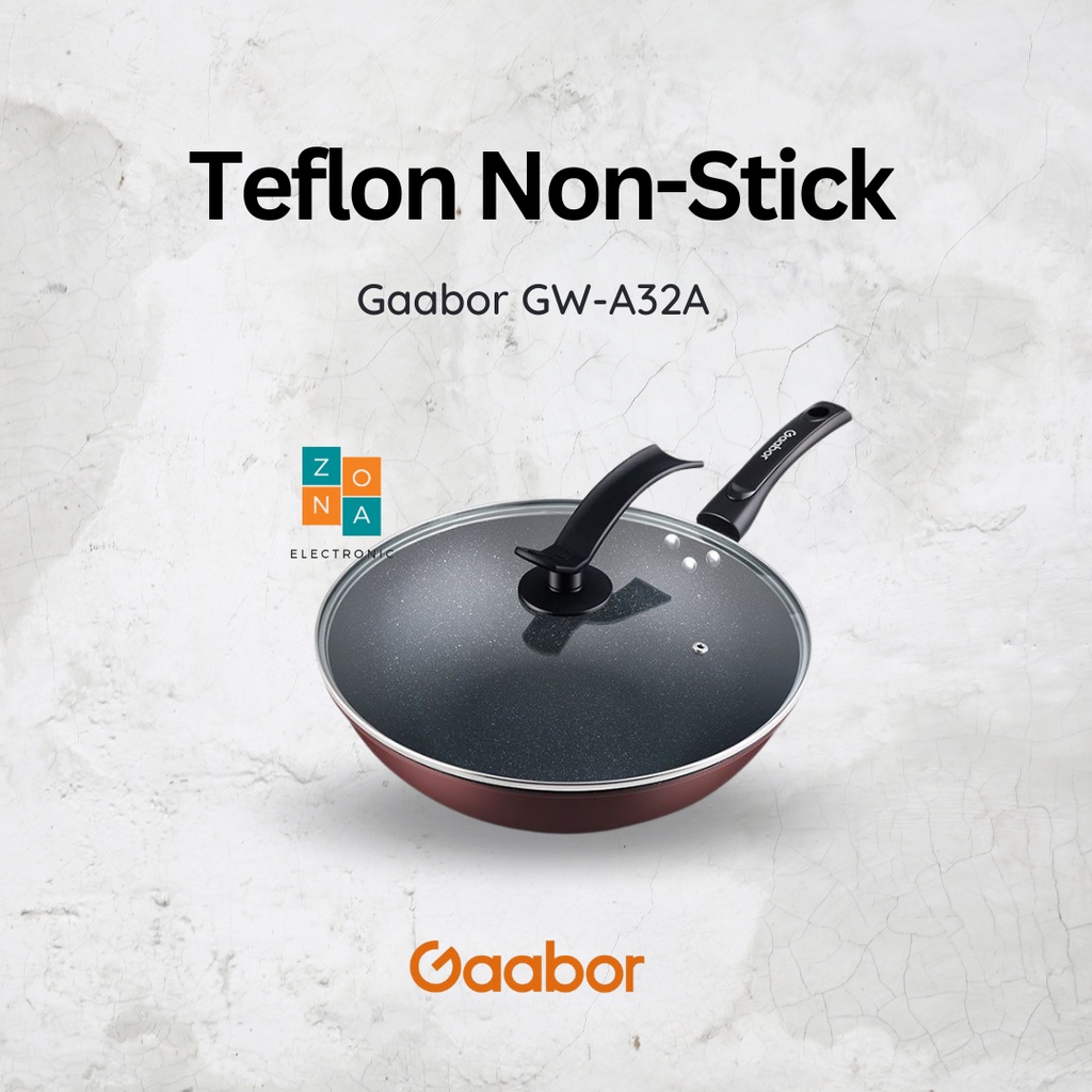 Gaabor Teflon Non-Stick Wokpan Anti Lengket Wajan Penggorengan 32 cm / GW-A32A