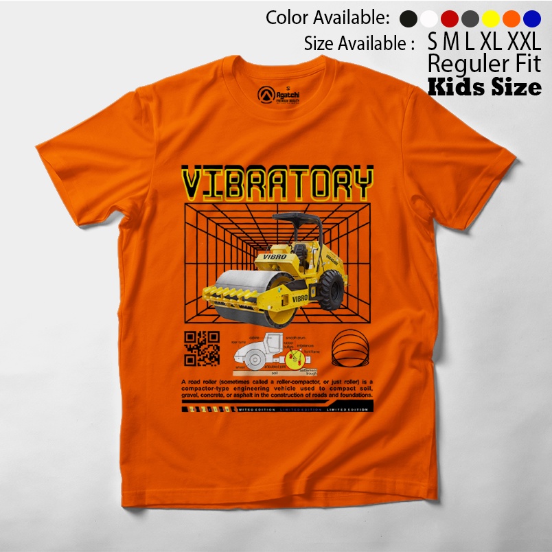 Baju Kaos Atasan Anak Laki-laki Streetwear Vibratory Alat Berat Stum