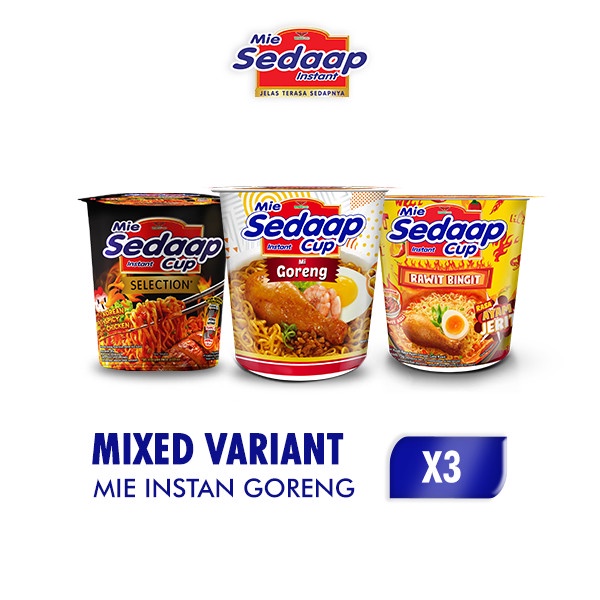 

PROMO Sedaap Cup Mie Instan Mixed Variant x 3 pcs