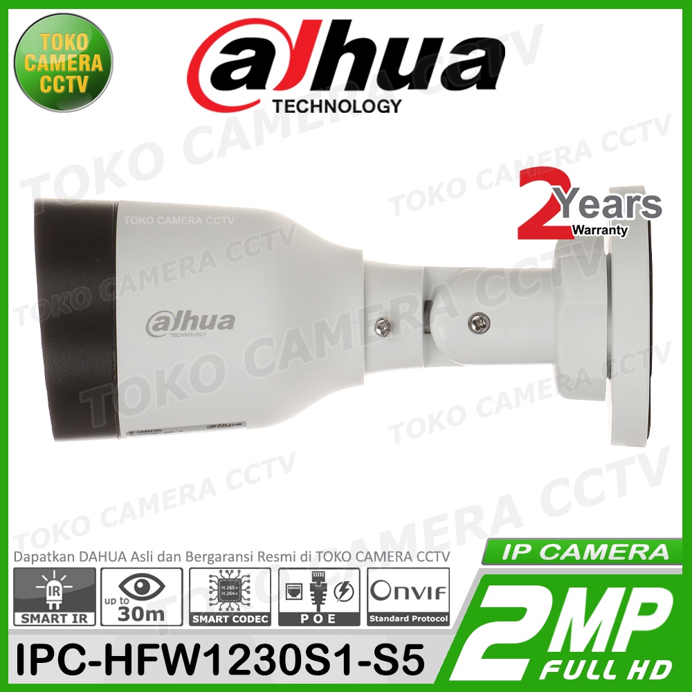 IP CAMERA 2MP DAHUA IPC-HFW1230S1-S5 IP KAMERA CCTV 1080P POE