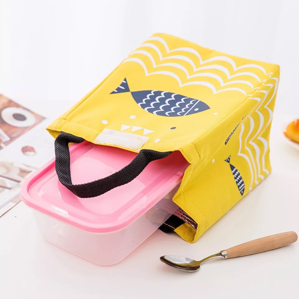 ❀ Chingu ❀ PA070 Tas Bekal Karakter Ikan Jumbo Lunch Cooler Bag Makanan Aluminium Kotak Makan Import Murah