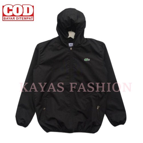 JAKET PREMIUM  LACOSTE BUAYA IJO BORDIR WATERPROOF BLACK HIGH QUALITY CASUAL HYPE FASHION JAKET OUTDOR JAKET ANTI AIR