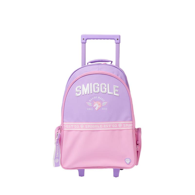 Jual Smiggle Smiggler 2 Trolley Backpack With Light Up Wheels Lilac ...