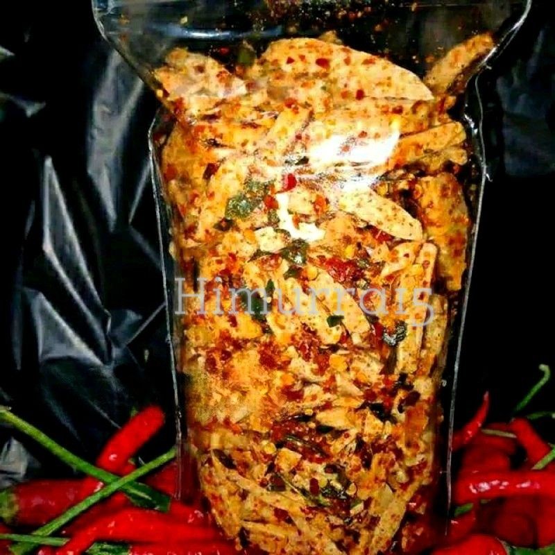

Promo Basreng Stik Bumbu Basah Daun jeruk/Basreng Pedas 50 Gram