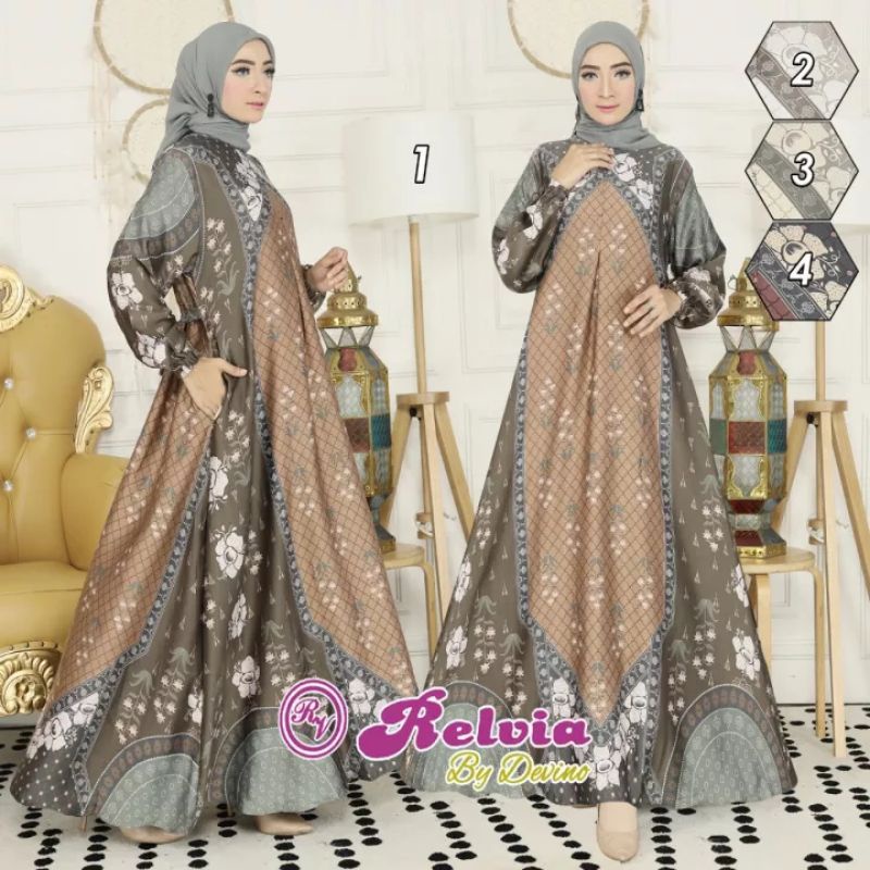 GAMIS MOTIF SILK RELVIA MOTIF MEWAH MOTIF TERKINI LUXURI IMPORT PAYUNG /MODEL UMBRELA