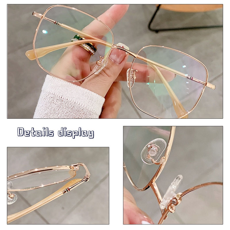 Ready Stock Vintage Metal Eye Glasses for Men and Women Polygonal Large Frame