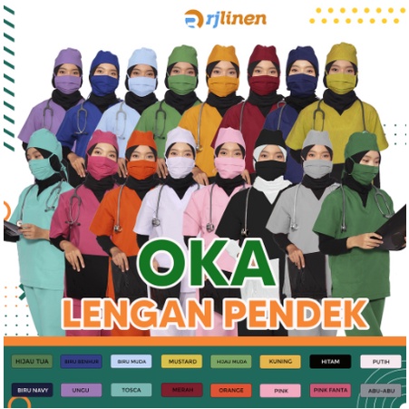 BAJU PERAWAT LENGAN PENDEK/BAJU SERAGAM OKA LENGAN PENDEK/BAJU PERAWAT SETELAN LENGAN PENDEK/BAJU OP