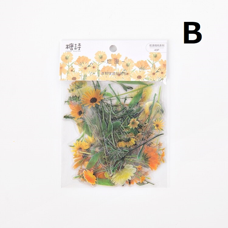 JRN012 – Deco Sticker Flower Bunga Dairy Journal Scrapbook LabeL