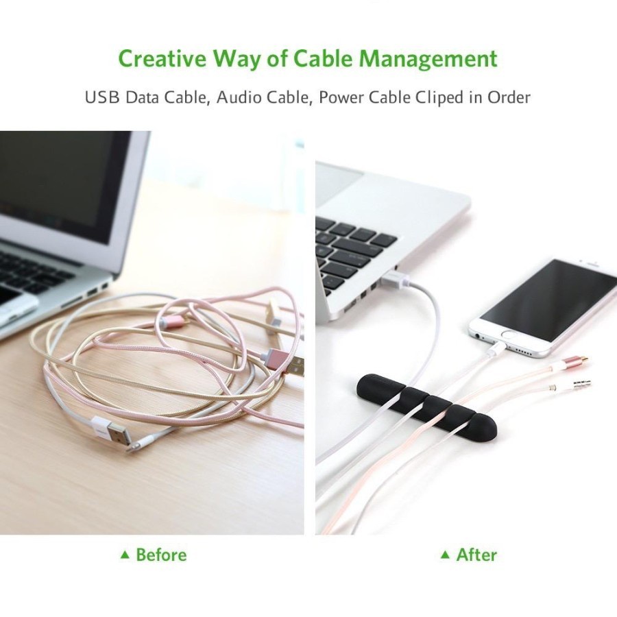 UGREEN Desk Cable Cord Tempat Cord Holder Oragnizer Kabel Meja 30762