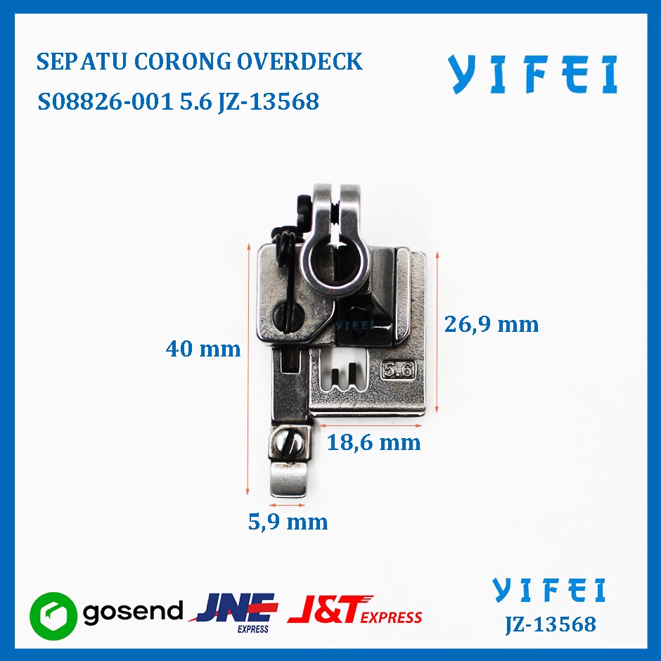 SEPATU MESIN OVERDECK CHAMP BIS CORONG 5.6MM S08826-001 YIFEI-13568