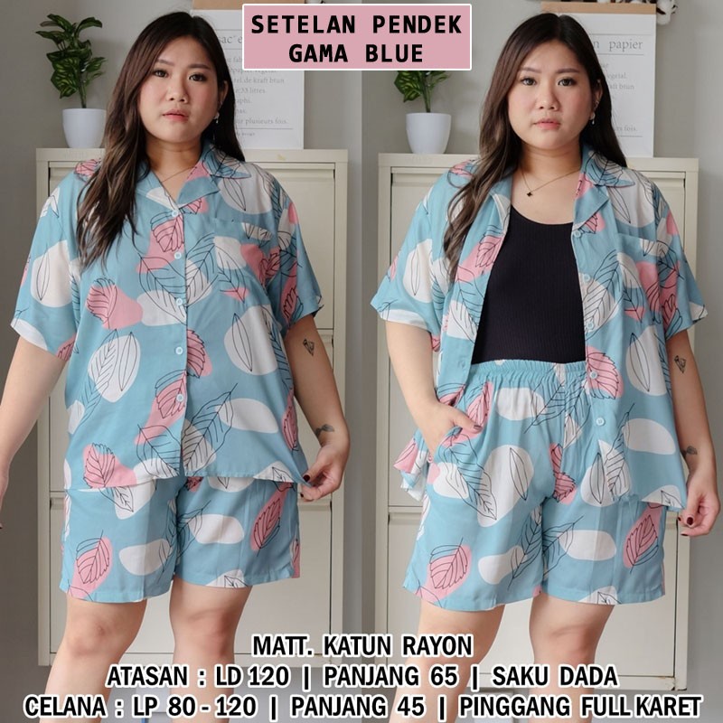 COD / BAJU SETELAN WANITA JUMBO PENDEK LD120 130 140 BIG SIZE KEKINIAN KANTOR MURAH XXXXXL 5XL CELAN