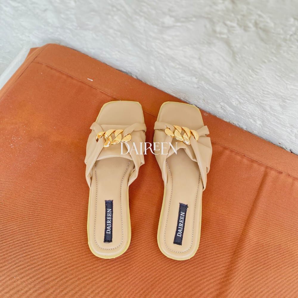 DAIREEN sandal wanita Flat Elena premium best seller model terbaru 2022 warna Cream purple green mint  apricot dan coksu ukuran 37-40