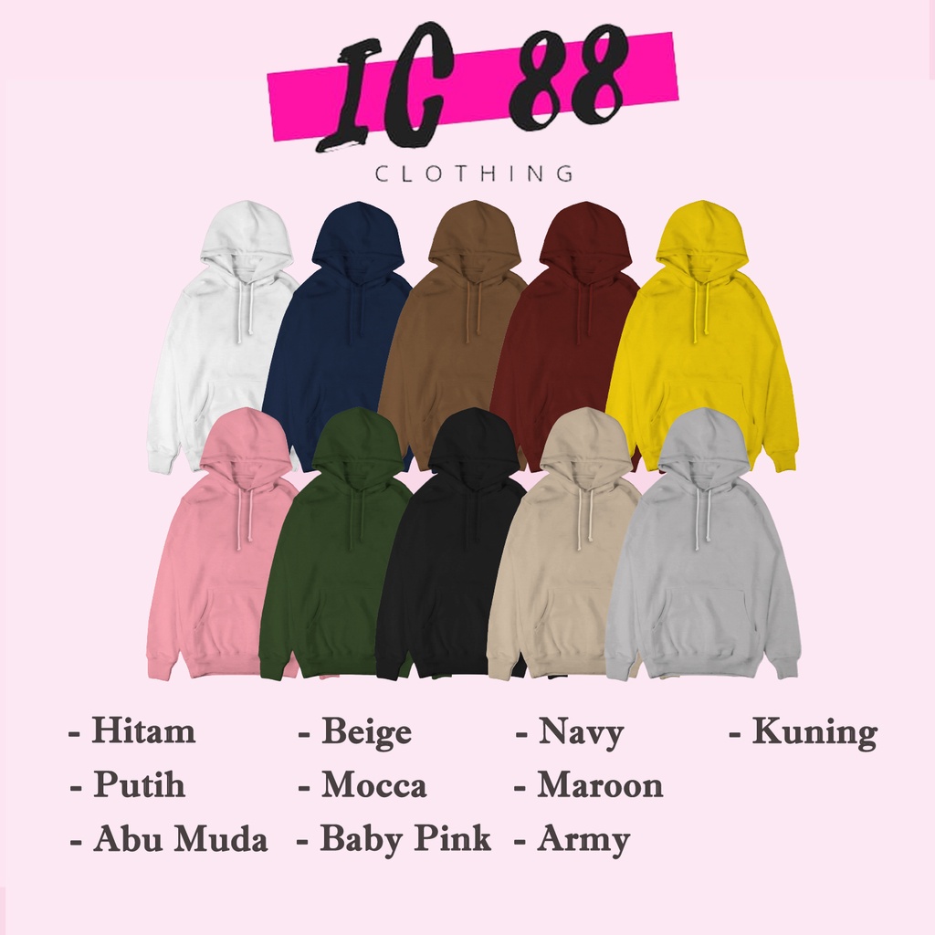 IvannaCollection Sweaterpolos Hoodie Jumper Polos Unisex Bahan Fleece Size M-XXL