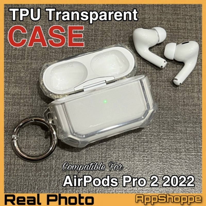 AirPods Pro 2 2022 TPU Transparan Casing Pelindung + Pengait CASE