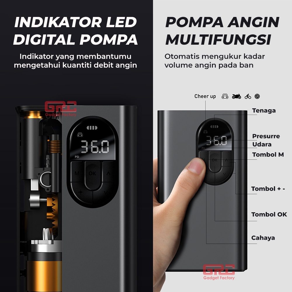 Kompresor Udara Portable Baseus Pompa Mobil Sepeda Motor Elektrik Pump