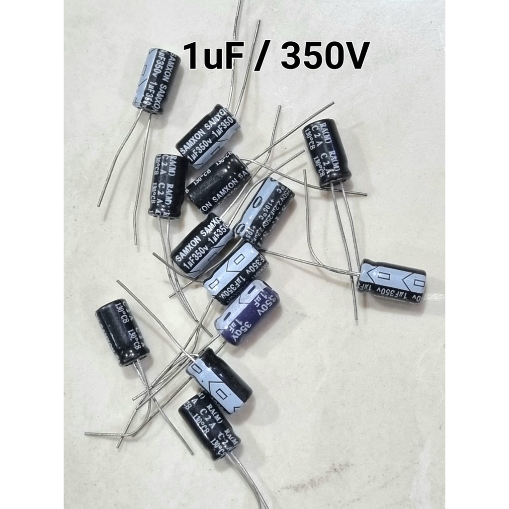 Kapasitor Capacitor ELCO 1uf 350v / 1 uf 350 v / 1uf/350v Elko 1uF 350V