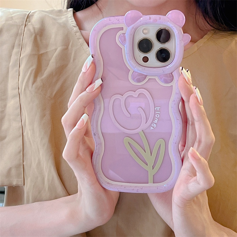 Soft Case Silikon Motif Bunga Kuning Ungu Untuk iPhone 14 13 12 11 Pro Max X Xr Xs Max 7 8 6 6s Plus