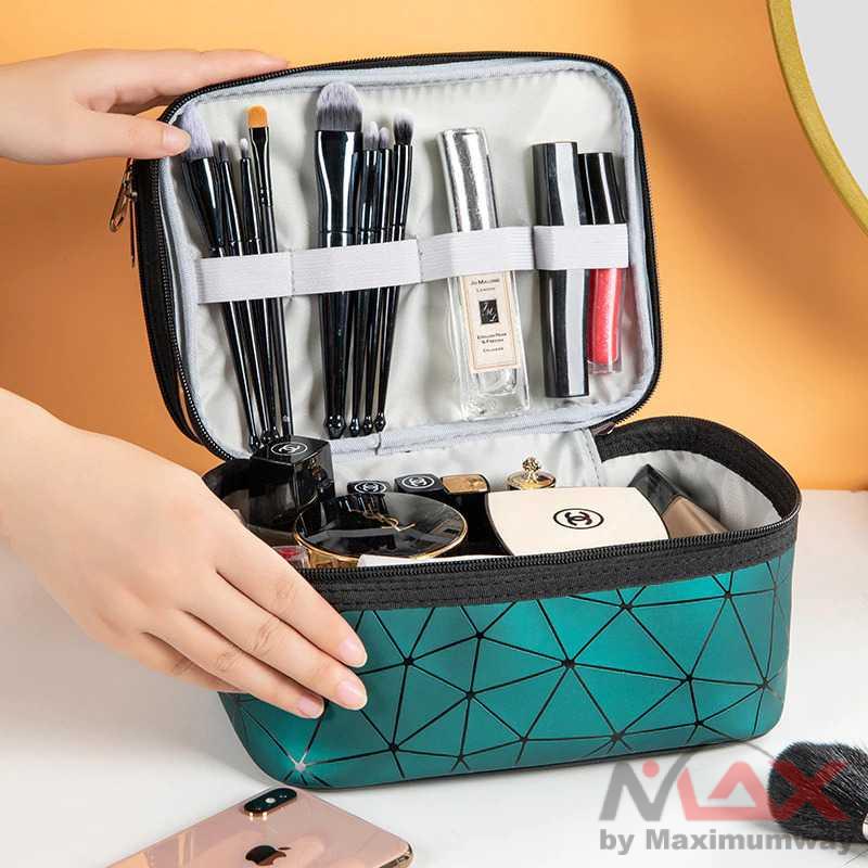 QEHIIE Tas Kosmetik Make Up Organizer rias kosmetik wanita cantik portable penyimpanan box kotak Travel Wanita New Multifunction Travel Clear Makeup Bag Big Capacity Travel Makeup Organizer Waterproof Toiletry Beauty Storage Make Up Cases