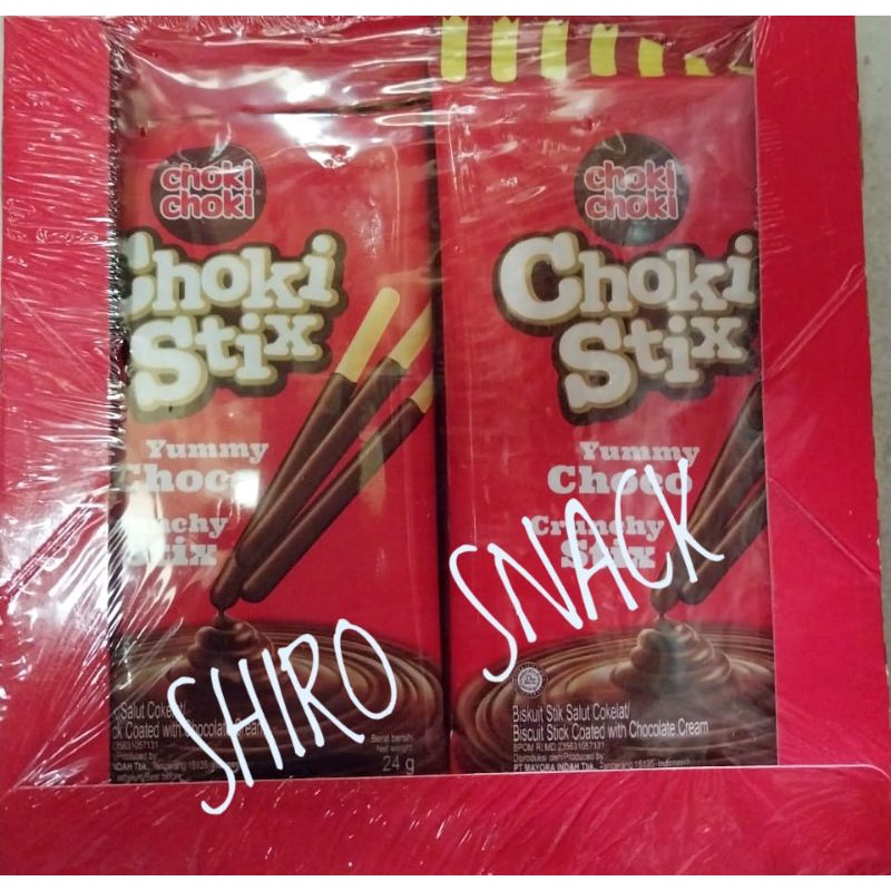 

CHOKI STICK Yummy choco & crunnchy stick box kemasan sachet isi 12 pcs.