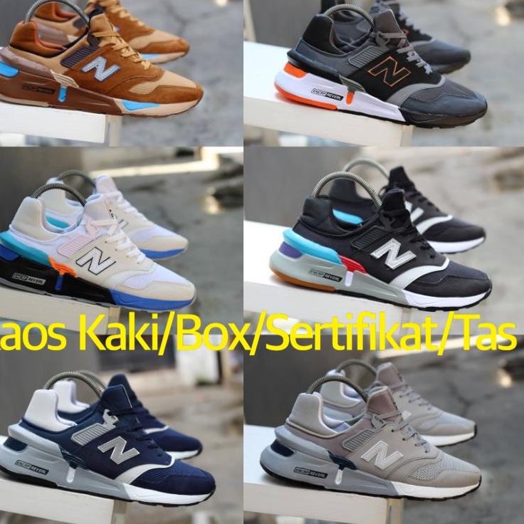 Top Produk.. Sepatu Sneakers Running Pria 997s Brown Grey Orange Black Blue White Navy Grey Full whi