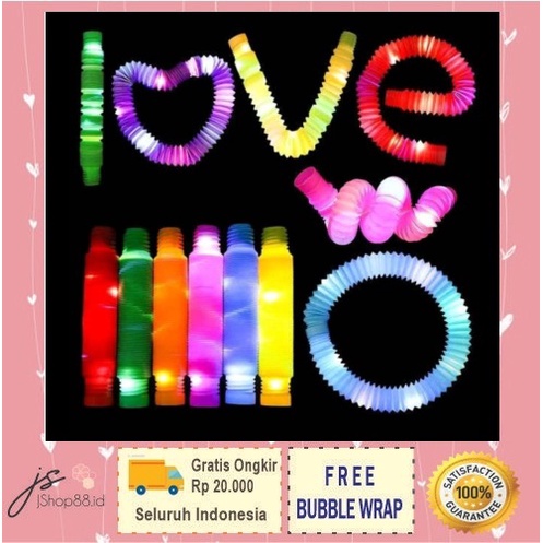 MAINAN VIRAL LAMPU STICK PIPA FIDGET TOY , CEV LIGHT UP POP TUBE