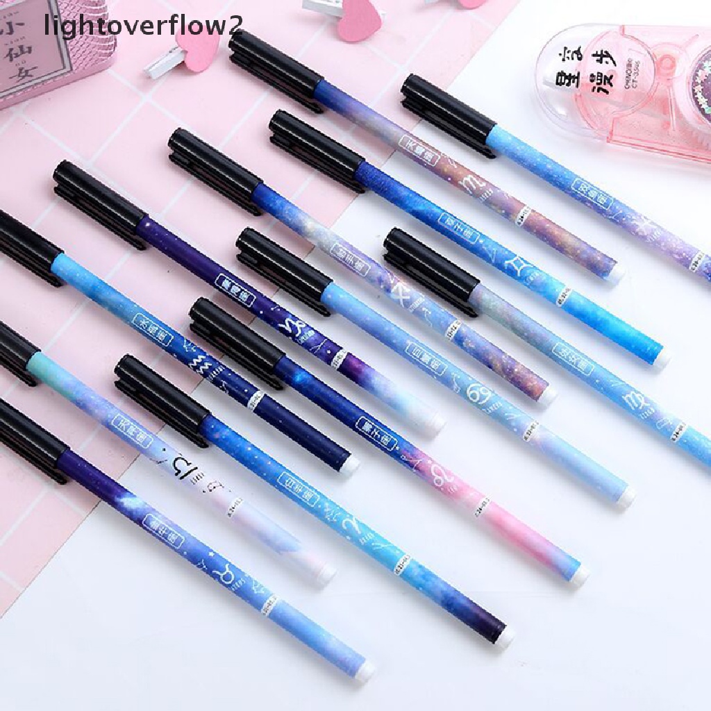 (lightoverflow2) Pulpen Gel 0.5mm Warna Hitam Untuk Pelajar