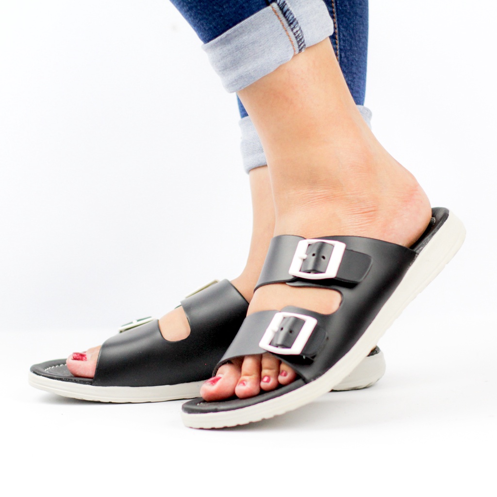 Sandal Wanita Slop Working K-04 Sandal Tali Slide Casual Sendal Cewek Slip On Nyaman Dipakai