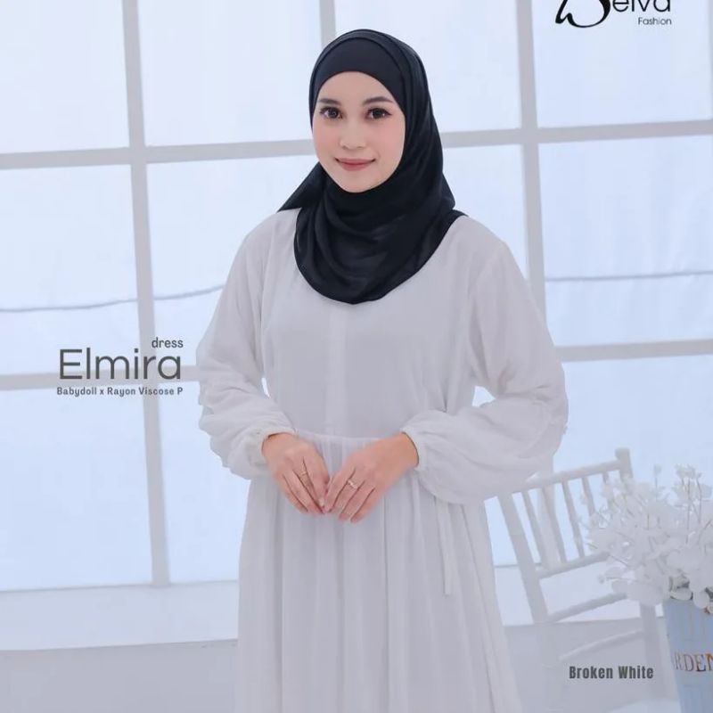elmira dress ceruti || gamis  ceruti broken white || belva fashion || dress prewedding