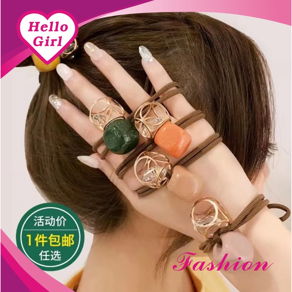(Hello Girl)F62 Ikat Rambut Wanita Kubik Impor
