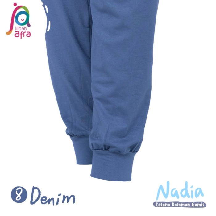 t Celamis Celana Dalaman Gamis - Afra Nadia Murah Lembut - Denim - M