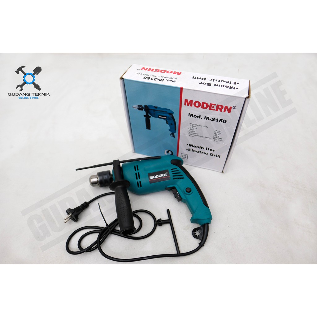 Mesin Bor Tangan Tembok Beton Listrik 13mm M2150 MODERN / Electric Drill Mesin Bor Beton 13 mm 500 Watt M 2150 MODERN