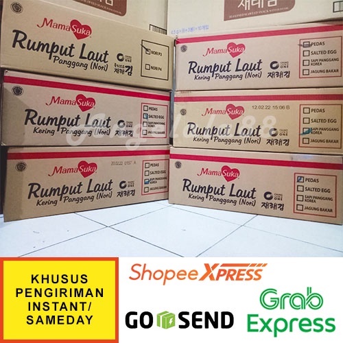 [INSTANT/SAMEDAY] Rumput Laut Mamasuka 1 Dus 1 Karton Grosir Pedas BBQ Sapi Panggang Telur Asin Jagu