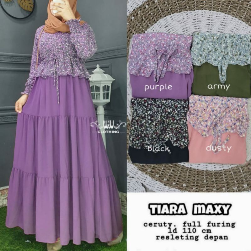 Tiara Maxy Ld 110 Bahan Ceruty Full Furing Nyaman Adem
