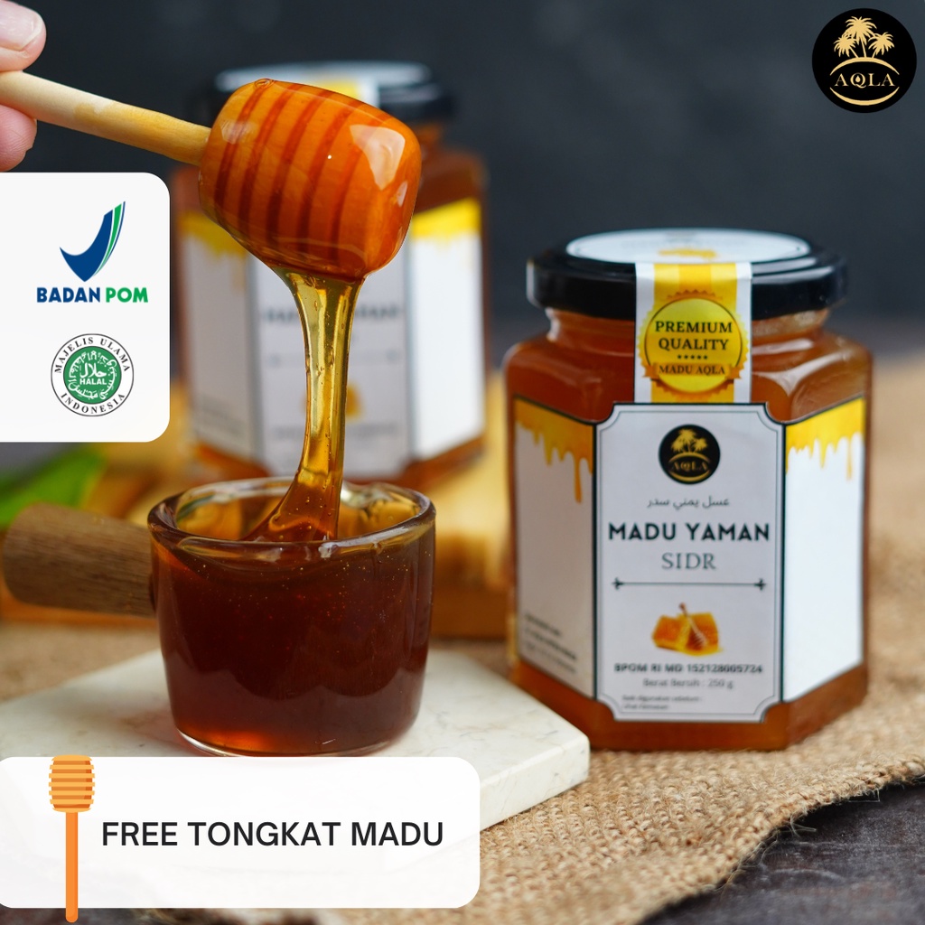 MADU YAMAN SIDR FAKHIR BPOM / MADU SIDR / SIDR PREMIUM TERBAIK GRADE A FREE TONGKAT MADU