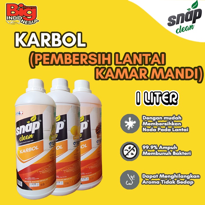 Karbol Pembersih Lantai Sereh Sabun Pel Pine Disinfektan Cemara Snap Clean 1 Liter