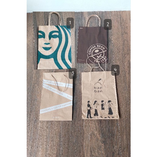 

Paper bag Starbuck ban ban coffee bean r&b tea