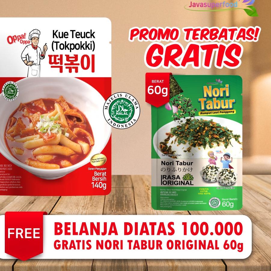 

Terbatas--(LIVE) Paket Tteokbokki tokpokki tokpoki topoki javasuperfood 100g + saus sauce tokpoki 50g instan halal