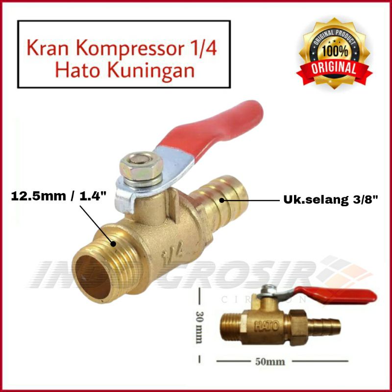 Kran Angin Kompresor hato Atau Kran Compressor 1/4 Hato Kran Angin Kompressor Kuningan
