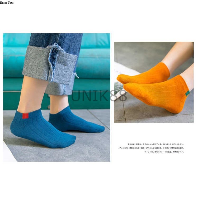 [UNIK88] Kaos Kaki Polos Unisex Fashion Wanita / Pria Kaos Kaki Import