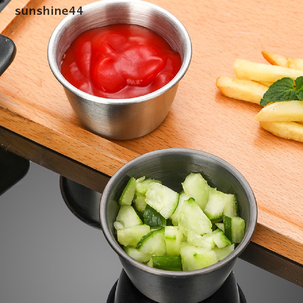 Sunshine Wadah Saus / Bumbu / Salad Bahan Stainless Steel Reusable