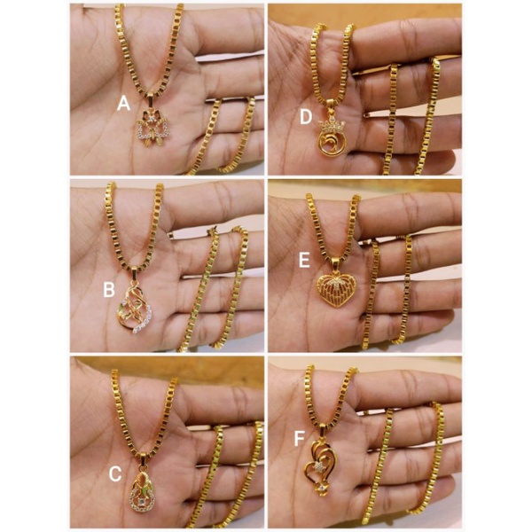 Kalung Liontin Dewasa 1Set Warna Emas