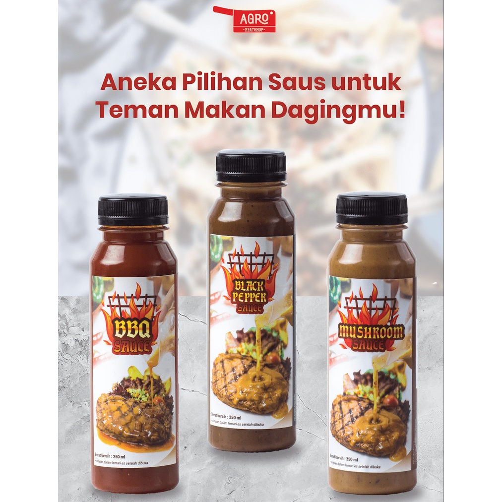 

Saus Steak / Restaurant Homemade Steak Sauce / Mushroom Sauce / BBQ Sauce / Blackpepper Sauce / 250ml